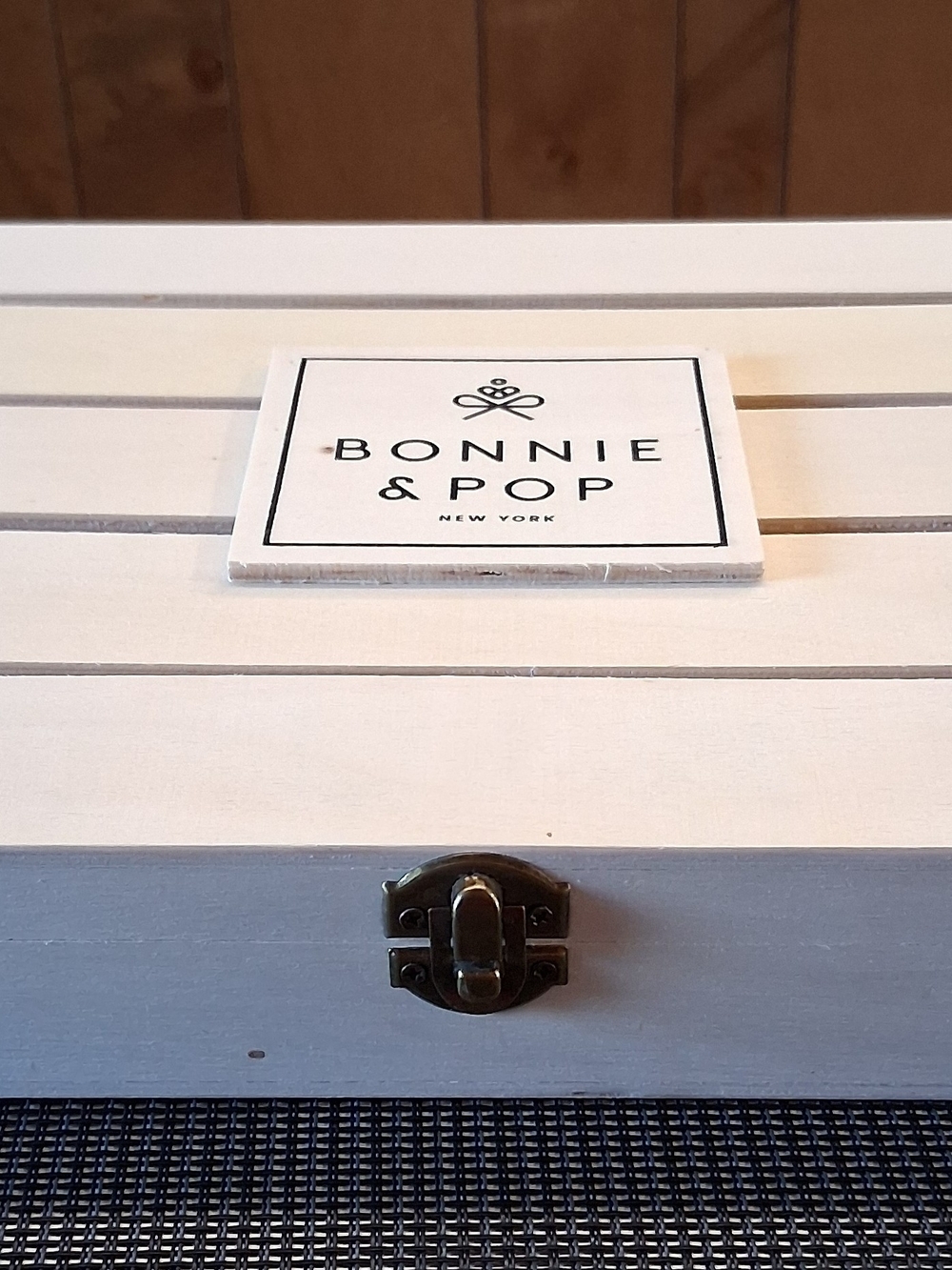 Bonnie & Pop Wooden Crate Storage Box Rustic Farmhouse Décor Keepsake Gift G